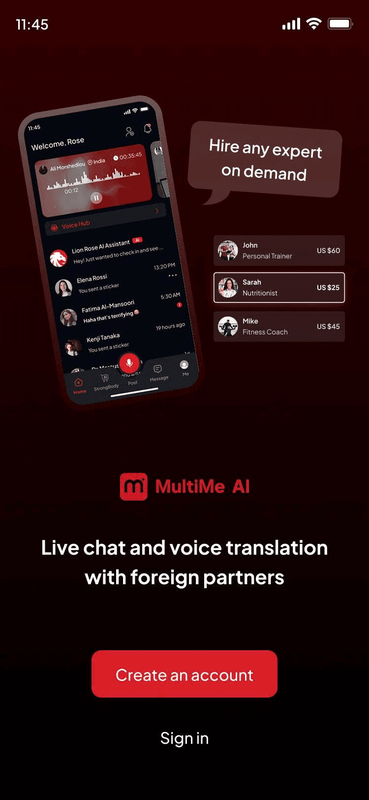 MultiMe AI onboarding screen 2